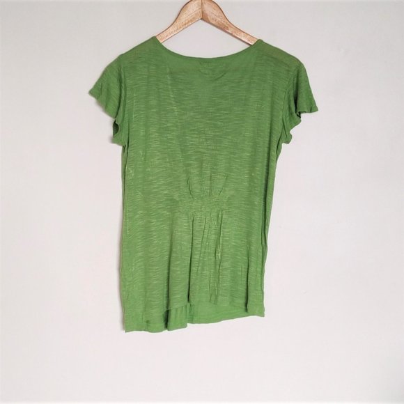 Cottonworld grass green asymmetric half sleeves top blouse unique colour - Picture 3 of 8